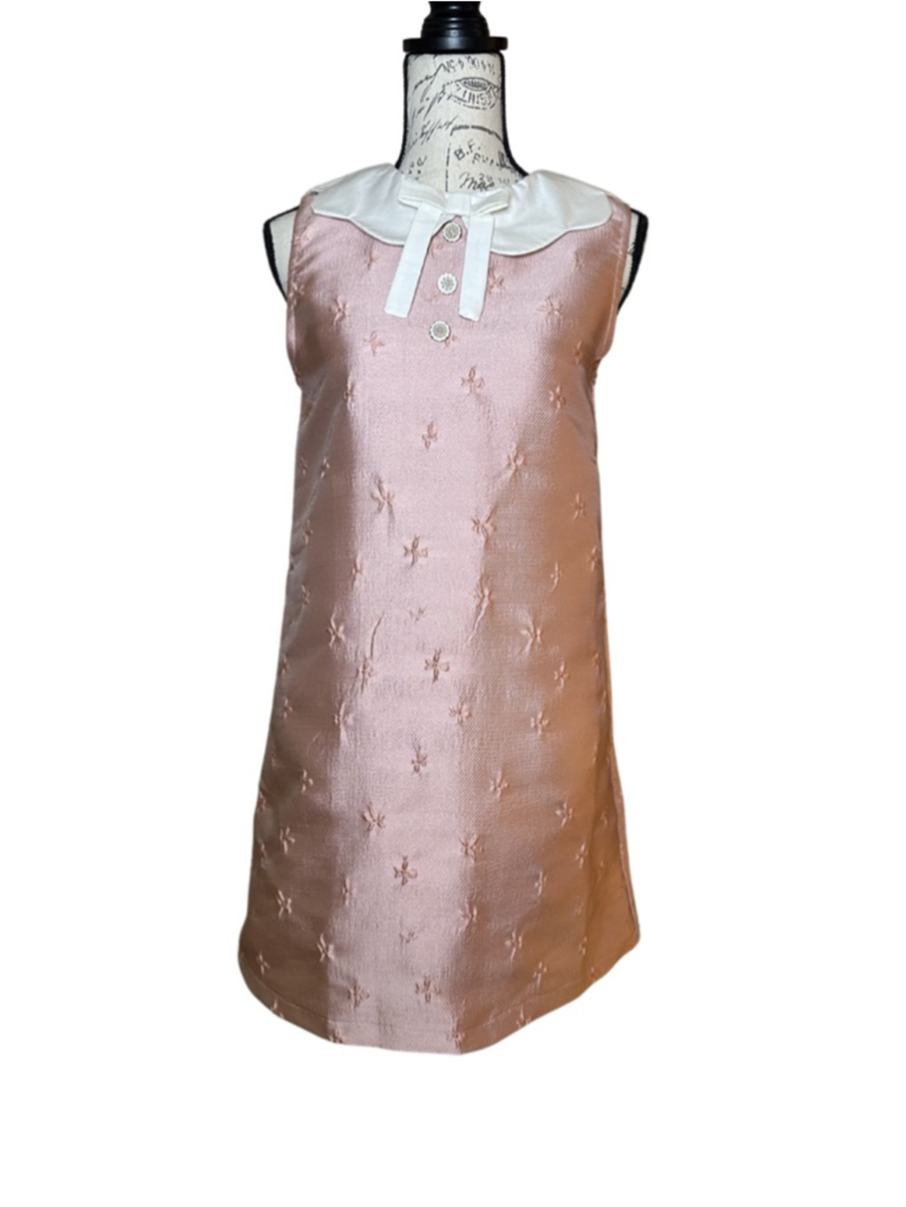 Sister Jane Size Small NWT Pink Jacquard Sleeveless Shift Dress Peter Pan Colar